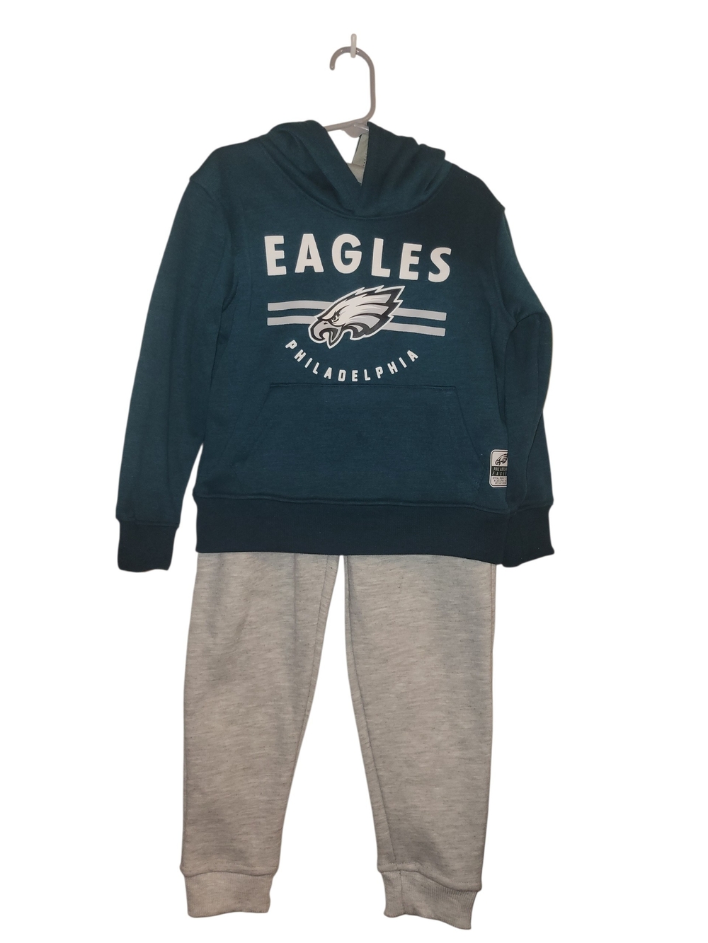 NFL Philadelphia Eagles Teal Toddler Pullover Hoodie and Gray Sweatsuit Set